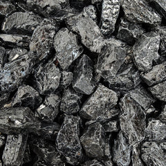 Several rough black tourmaline nugget crystals