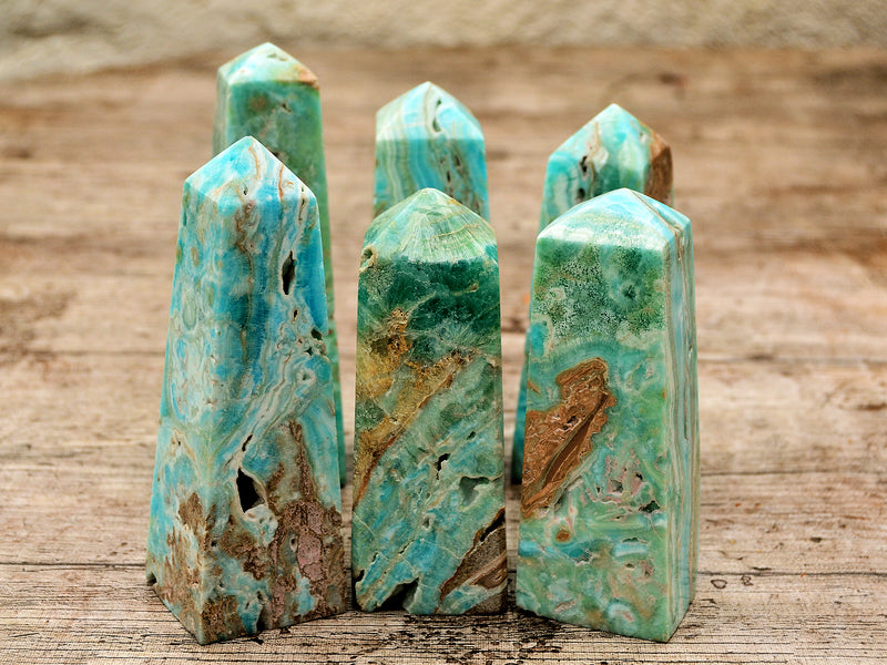 Blue Aragonite Obelisk Crystal (200g - 600g) - Kaia & Crystals