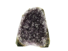 One druzy amethyst cut base 118mm on white background