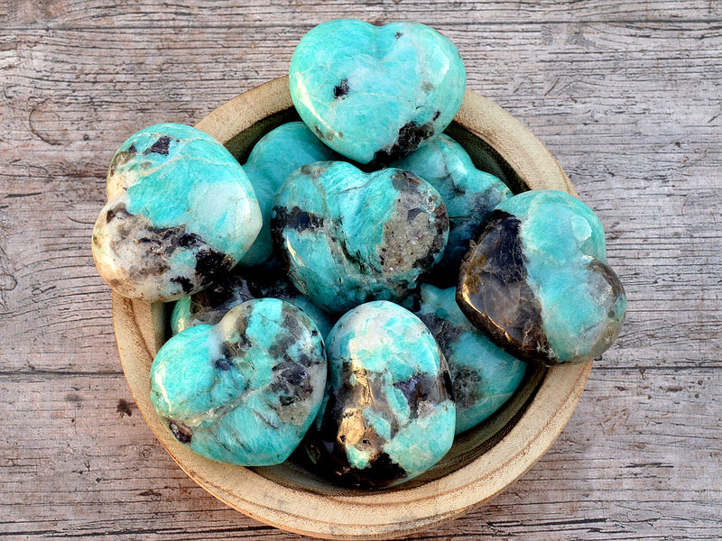 Cristal de Cœur en Amazonite (70mm)