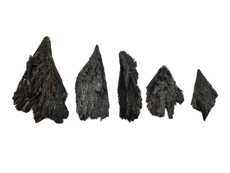 Five witch's broom raw crystals 30mm-100mm on white background