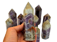 Chevron Amethyst Tower (150g - 400g) - Kaia & Crystals