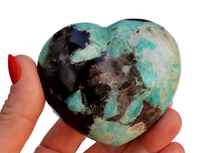 Amazonite Heart Crystal (70mm) - Kaia & Crystals