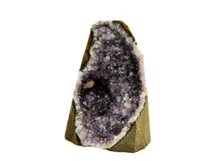 Natural druzy amethyst cut base 128mm on white background