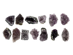 Some natural amethtst crystal clusters 50mm-90mm on white background 