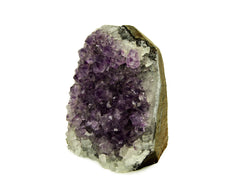 One purple amethyst druzy cut base crystal 118mm on white background
