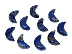 Several lapis lazuli moon stones 70mm on white background