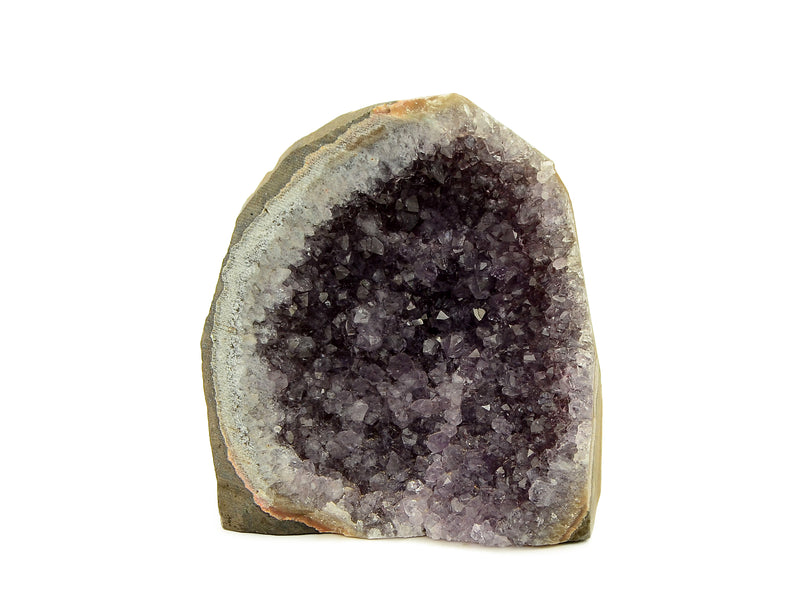One lavender druzy amethyst cut base 110mm on white background
