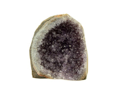 One lavender druzy amethyst cut base 110mm on white background