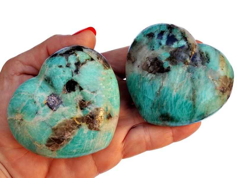 Amazonite Heart Crystal (70mm) - Kaia & Crystals