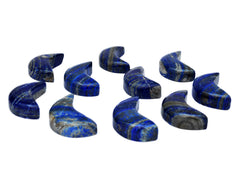 Some lapis lazuli shaped moon stones 70mm on white background