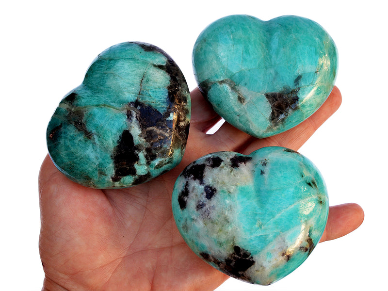 Amazonite Heart Crystal (70mm) - Kaia & Crystals