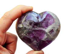 Chevron Amethyst Heart Crystal (50mm - 80mm) - Kaia & Crystals