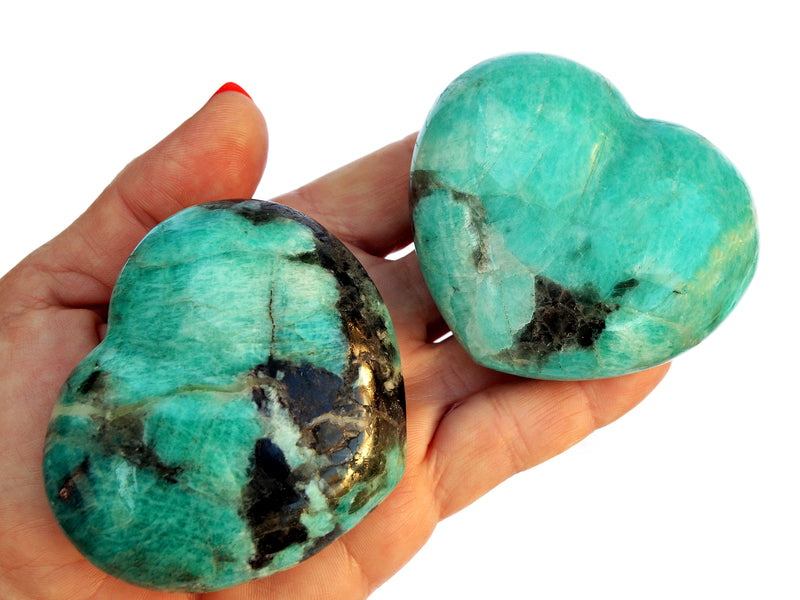 Amazonite Heart Crystal (70mm) - Kaia & Crystals