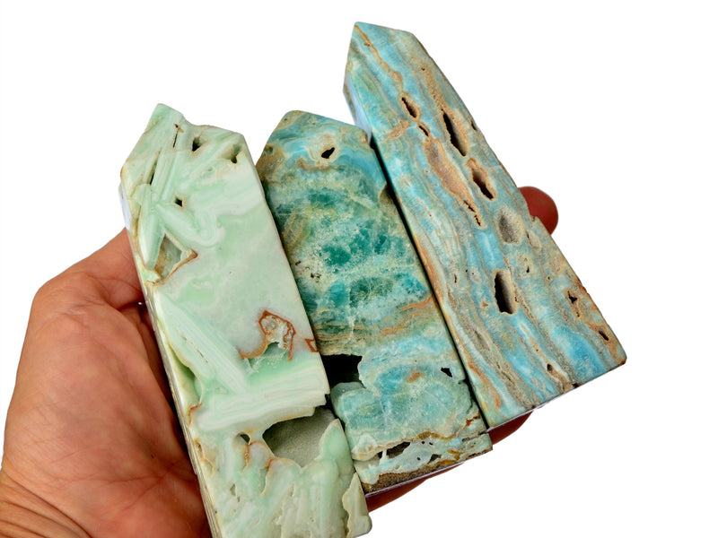 Blue Aragonite Obelisk Crystal (200g - 600g) - Kaia & Crystals