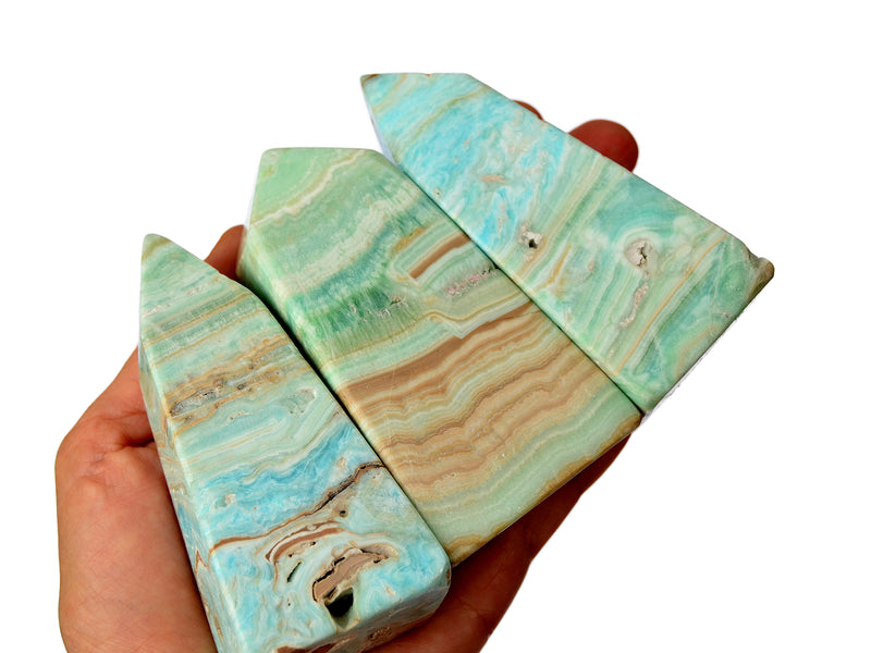 Blue Aragonite Obelisk Crystal (200g - 600g) - Kaia & Crystals