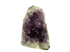One purple druzy amethyst cut base 120mm on white background