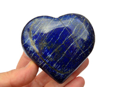 One big lapis lazuli heart crystal 75mm on hand 