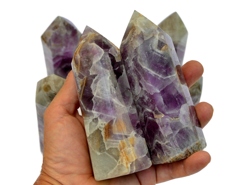 Chevron Amethyst Tower (150g - 400g) - Kaia & Crystals