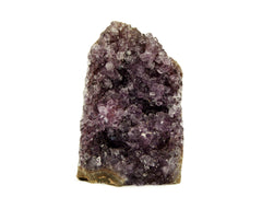 Natural druzy amethyst cut base 110mm on white background