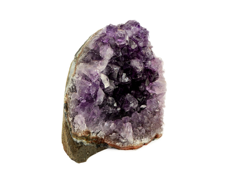 One large druzy amethyst cut base 100mm on white background