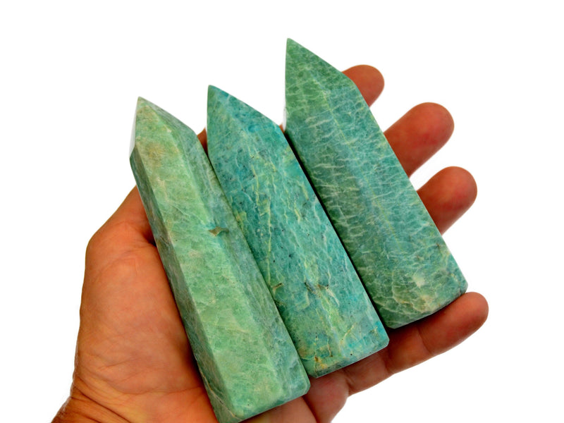 Amazonite Crystal Point (4-6 Pcs) 1 Kg Wholesale Lot - Kaia & Crystals