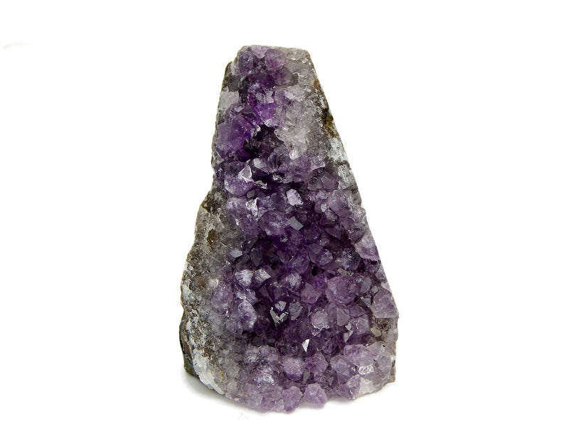 One amethyst druzy cut base 120m on white background