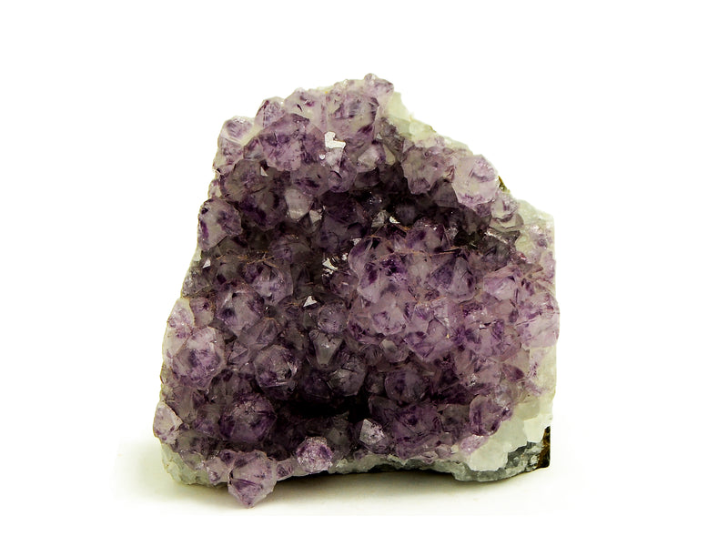 One purple druzy amethyst cut base 100mm on white background