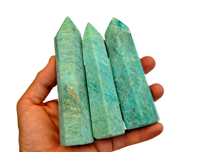 Amazonite Crystal Point (4-6 Pcs) 1 Kg Wholesale Lot - Kaia & Crystals