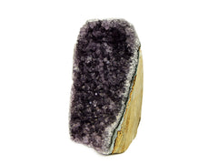 One big purple druzy amethyst stone cut base 122mm on white background