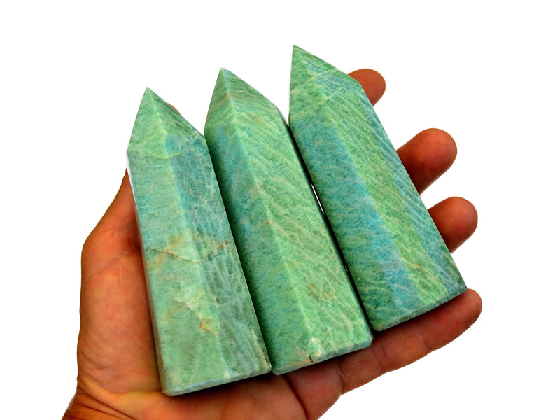 Amazonite Crystal Point (4-6 Pcs) 1 Kg Wholesale Lot - Kaia & Crystals