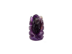 One mini amethyst ganesha crystal esculpture 35mm on white background
