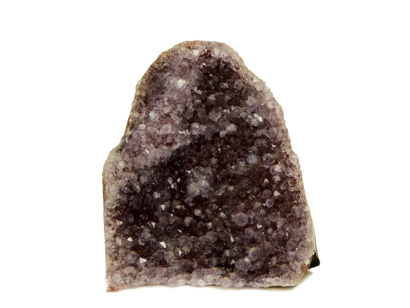 One purple druzy amethyst cut base 115mm on white background