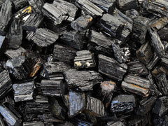 Several rough black tourmaline crystals 25mm-50mm 