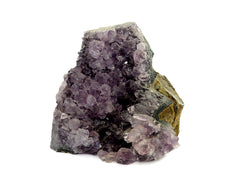 One chunky purple druzy amethyst cut base 98mm on white background