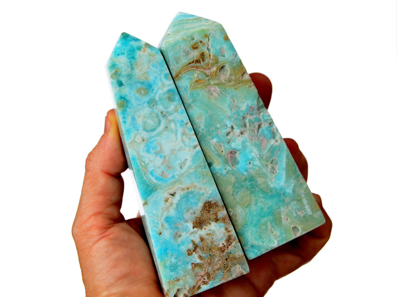 Blue Aragonite Obelisk Crystal (200g - 600g) - Kaia & Crystals