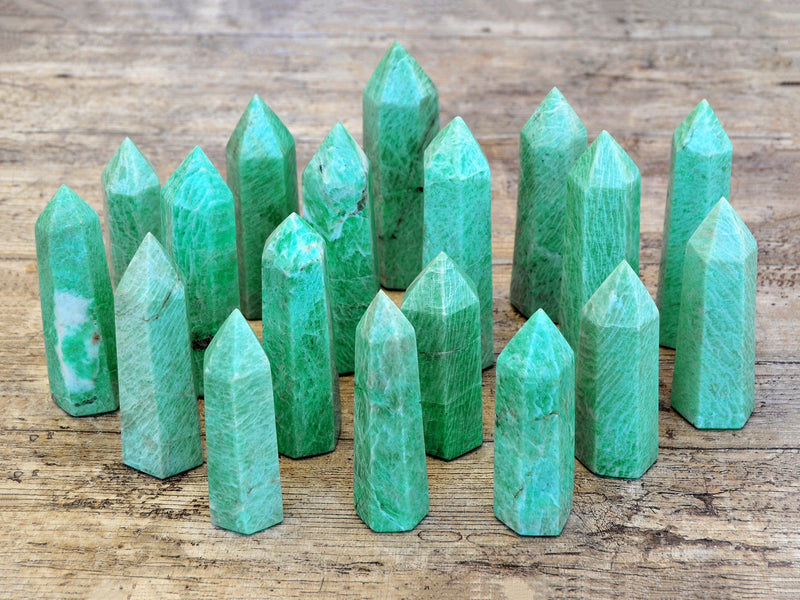 Amazonite Crystal Point (4-6 Pcs) 1 Kg Wholesale Lot - Kaia & Crystals