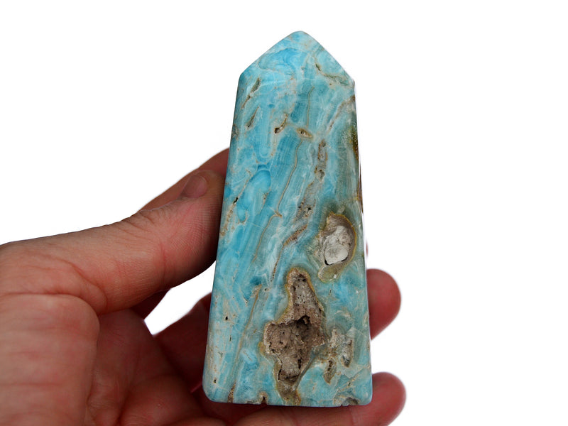 Blue Aragonite Tower (100g - 200g) - Kaia & Crystals