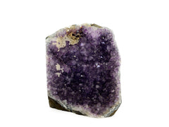 One large druzy amethyst cut base 110mm on white background
