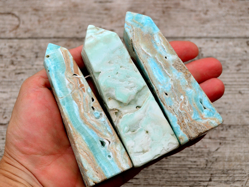 Blue Aragonite Tower (100g - 200g) - Kaia & Crystals