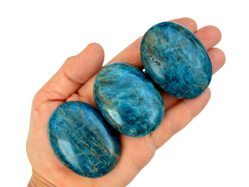 Lotto da 1 Kg di Palm Stone di Apatite Blu (8 -10 Pezzi) - (40mm - 70mm)