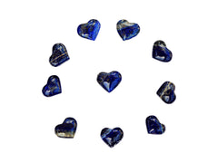 Some lapis lazuli heart minerals 30mm-35mm forming a circle on white background