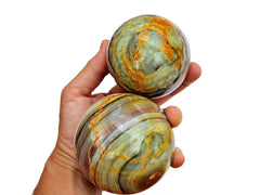 XXL Pink Banded Onyx Sphere (60mm - 100mm) - Kaia & Crystals