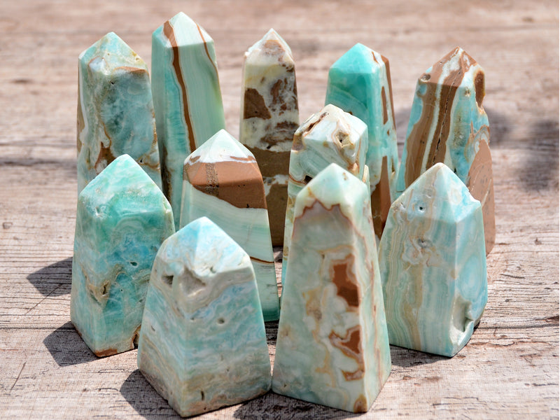 Blue Aragonite Tower (100g - 200g) - Kaia & Crystals