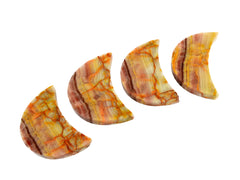 Four pink banded onyx moon 80mm-85mm on white background
