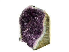 One large druzy amethyst cut base 120mm on white background