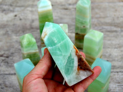 Pistachio Calcite Obelisk (250g - 550g) - Kaia & Crystals