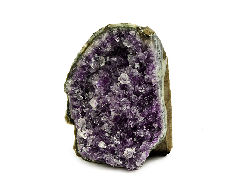 One big druzy purple amethyst cut base 130mm on white background