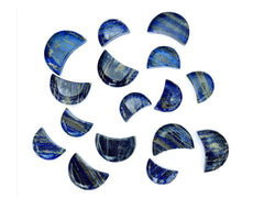 Several bue lapis lazuli moon shapped crystals 65mm-95mm on white background