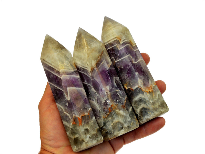 Chevron Amethyst Tower (150g - 400g) - Kaia & Crystals